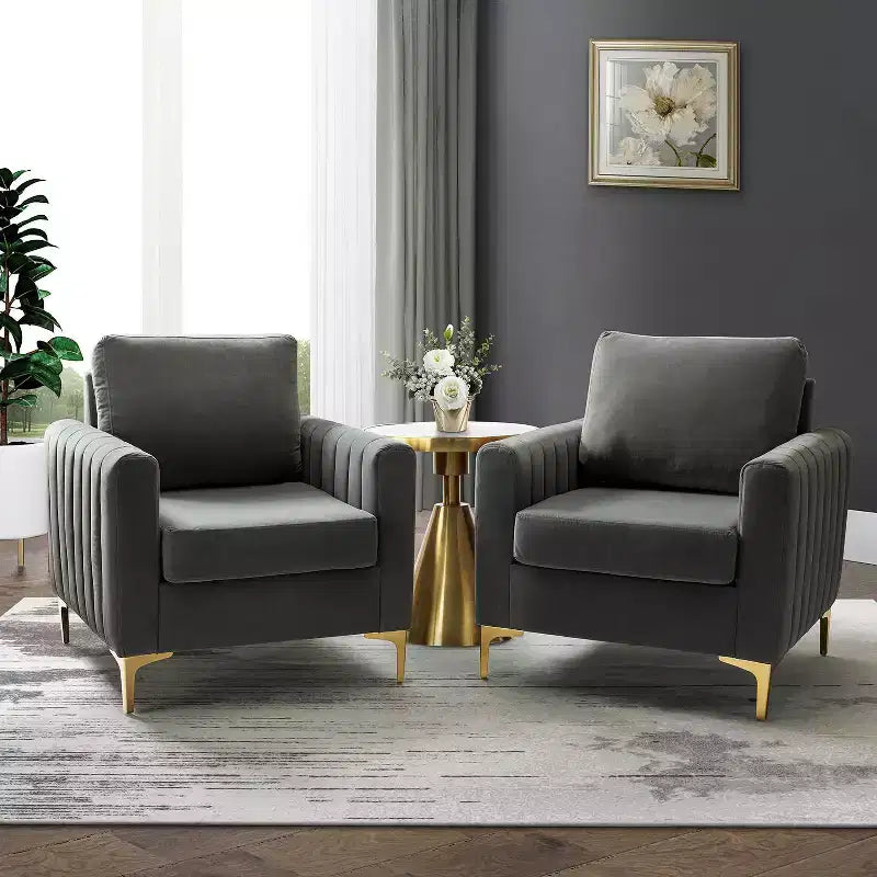 Fauteuil club contemporain en bois capitonné avec pieds en métal