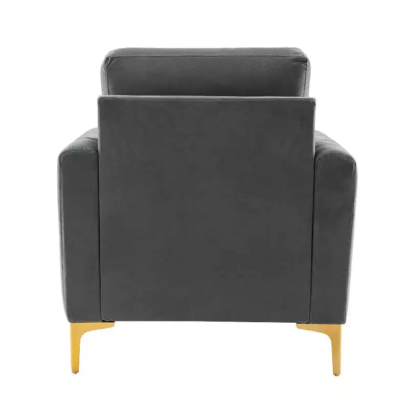 Fauteuil club contemporain en bois capitonné avec pieds en métal
