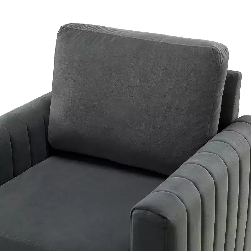 Fauteuil club contemporain en bois capitonné avec pieds en métal
