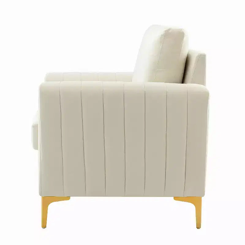 Fauteuil club contemporain en bois capitonné avec pieds en métal