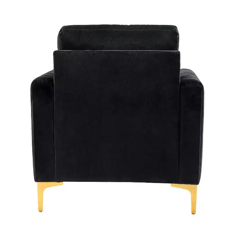 Fauteuil club contemporain en bois capitonné avec pieds en métal