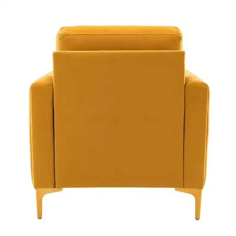 Fauteuil club contemporain en bois capitonné avec pieds en métal
