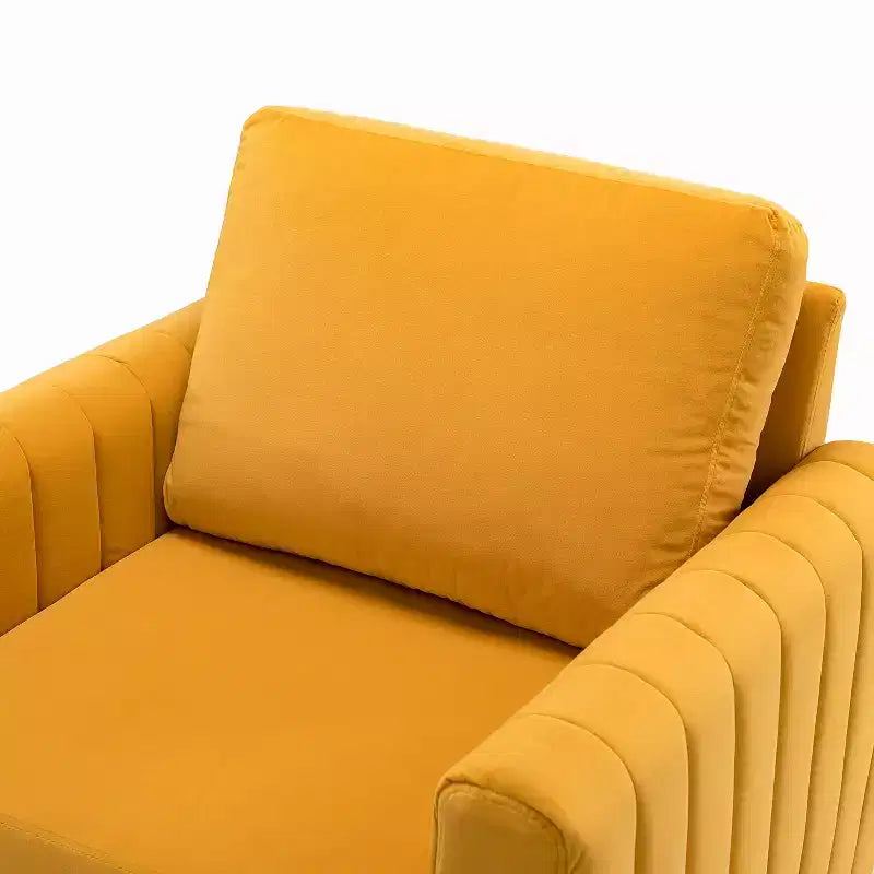 Fauteuil club contemporain en bois capitonné avec pieds en métal