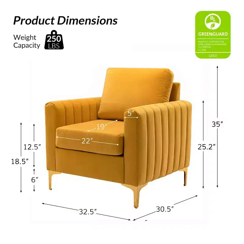 Fauteuil club contemporain en bois capitonné avec pieds en métal