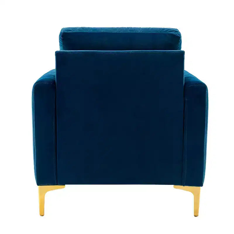 Fauteuil club contemporain en bois capitonné avec pieds en métal