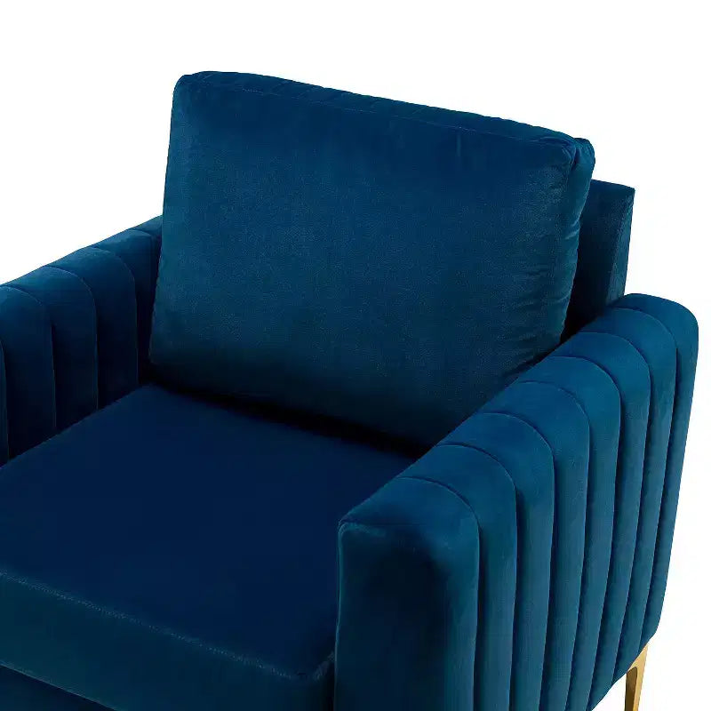 Fauteuil club contemporain en bois capitonné avec pieds en métal