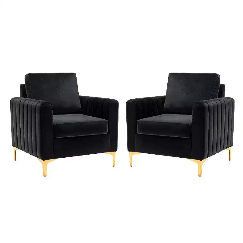 Fauteuil club contemporain en bois capitonné avec pieds en métal