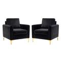Fauteuil club contemporain en bois capitonné avec pieds en métal