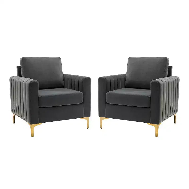 Fauteuil club contemporain en bois capitonné avec pieds en métal