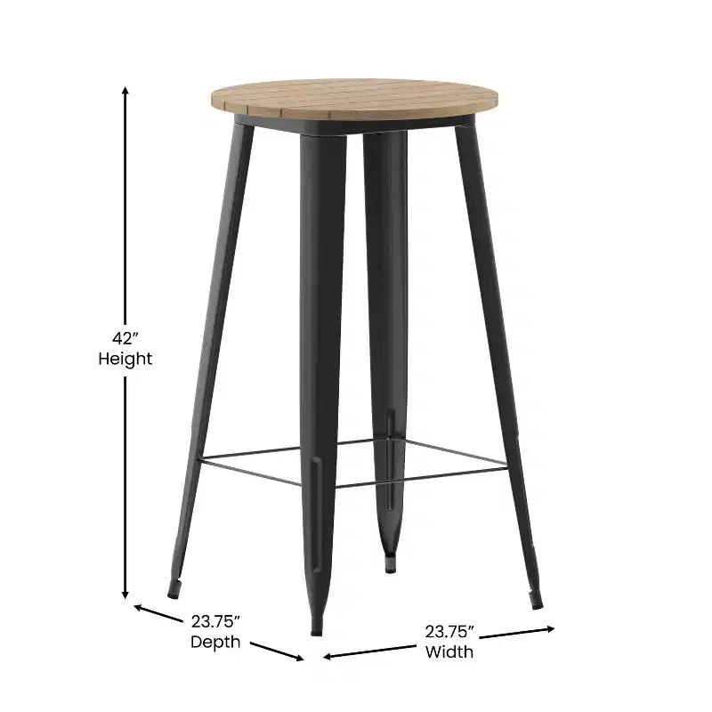 Table de bar d'intérieur/extérieur en polyrésine résistante aux intempéries