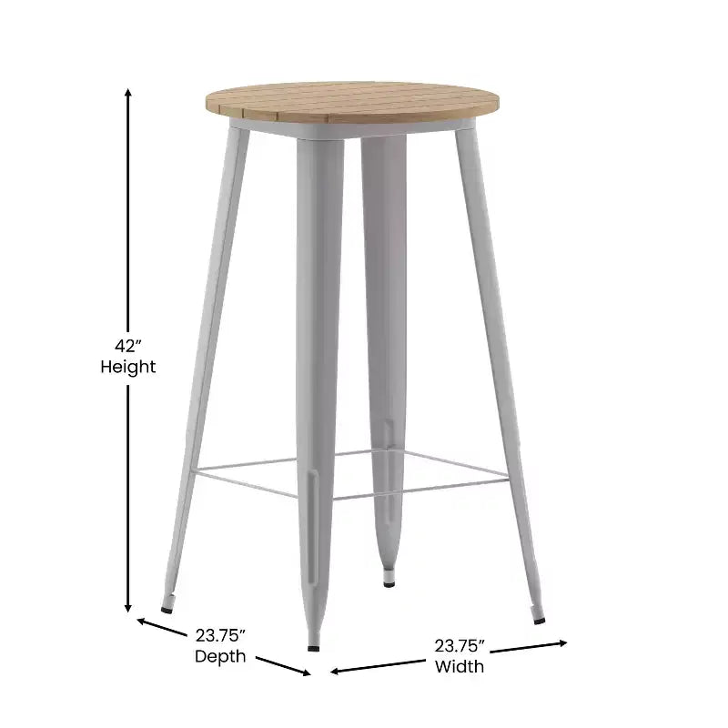 Table de bar d'intérieur/extérieur en polyrésine résistante aux intempéries