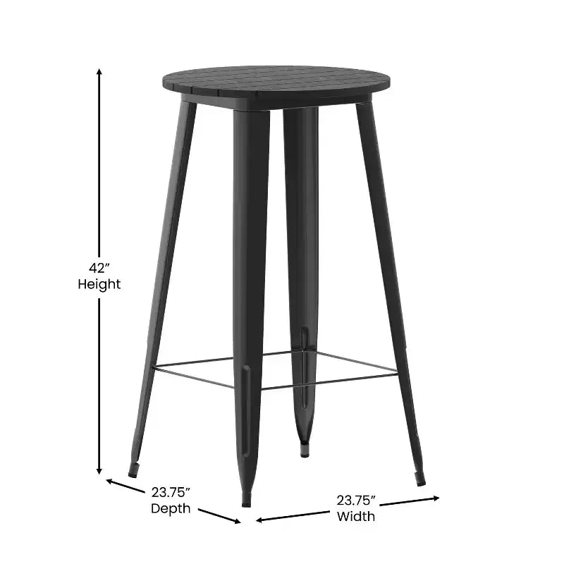 Table de bar d'intérieur/extérieur en polyrésine résistante aux intempéries