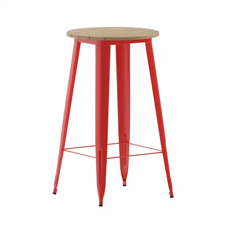 Table de bar d'intérieur/extérieur en polyrésine résistante aux intempéries