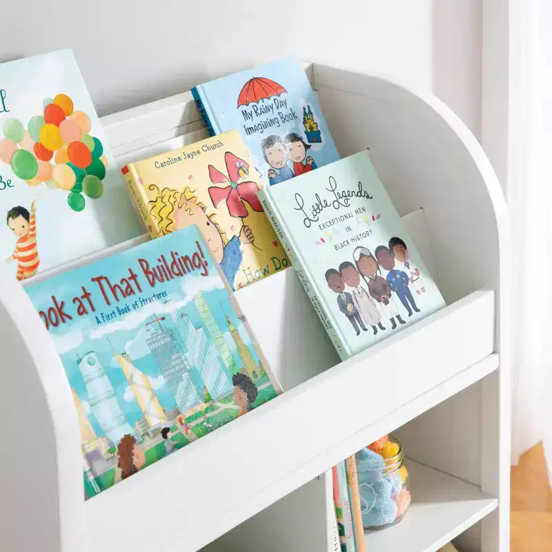Rayonnage et bac de rangement Jr. pour enfants : étagère à livres pour enfants, rangement de jouets