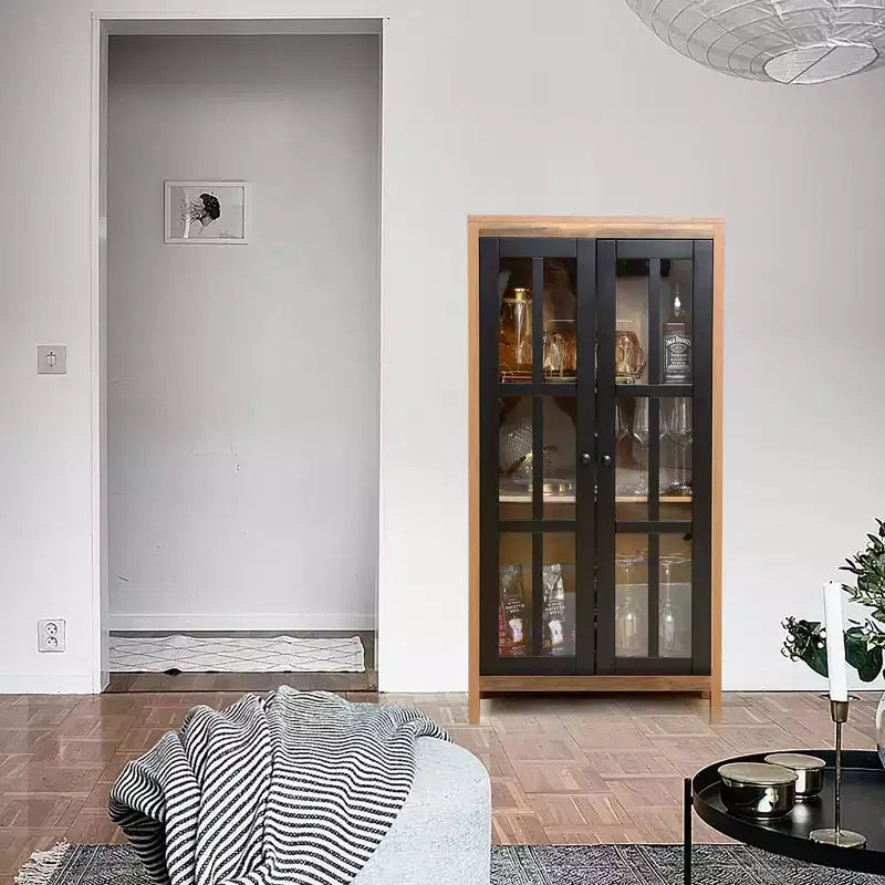 Armoire de rangement de ferme avec portes vitrées, Armoire de garde-manger haute