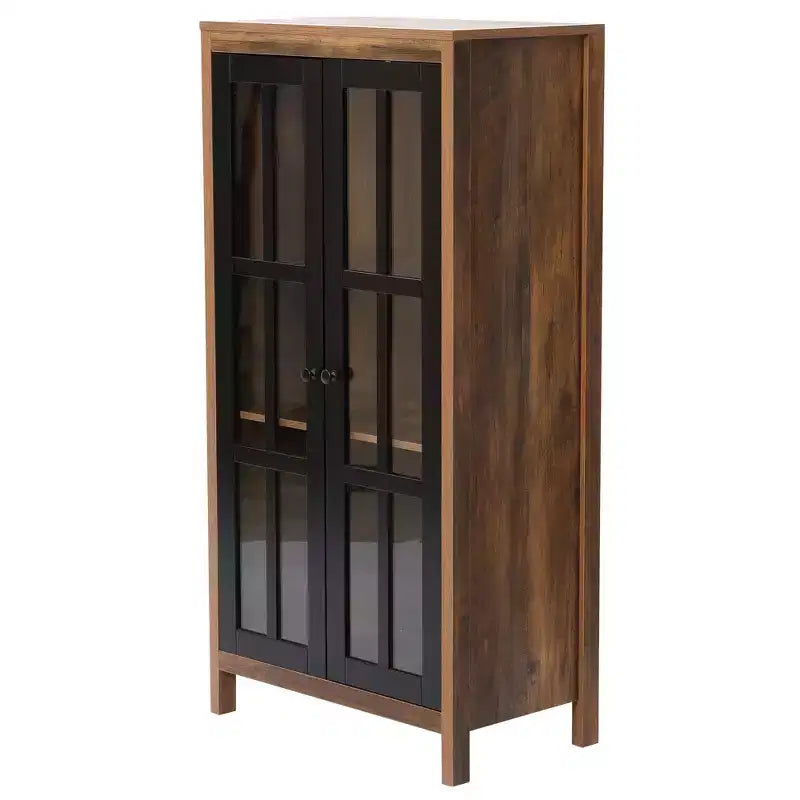 Armoire de rangement de ferme avec portes vitrées, Armoire de garde-manger haute