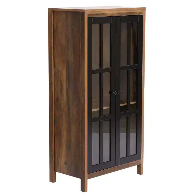 Armoire de rangement de ferme avec portes vitrées, Armoire de garde-manger haute