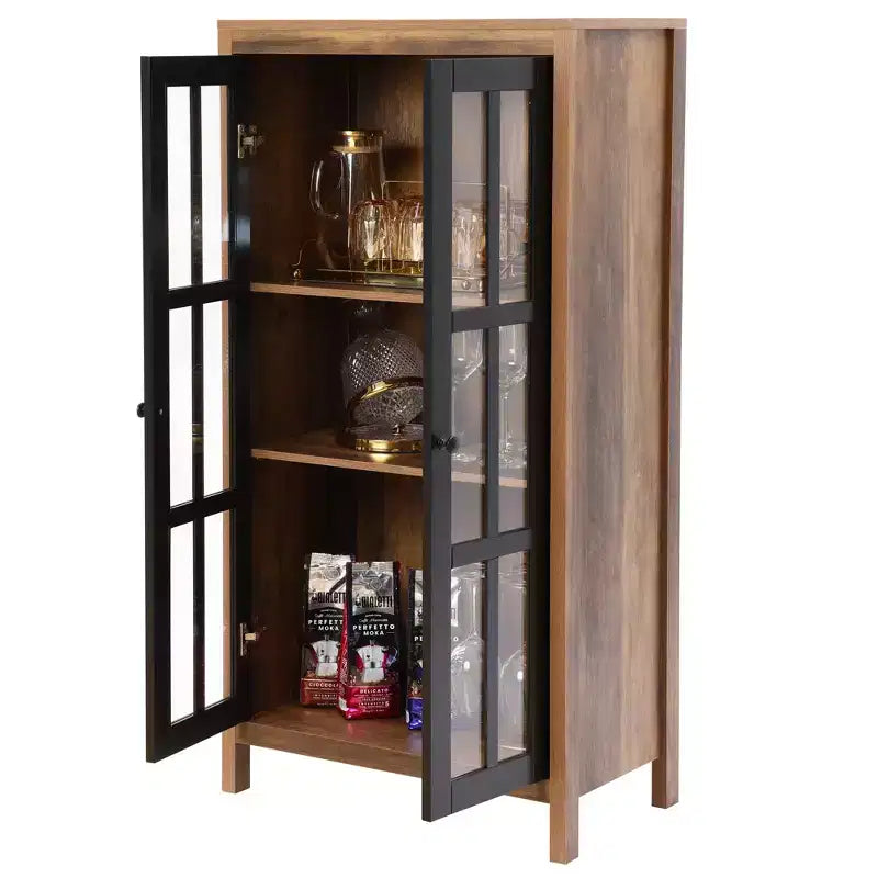 Armoire de rangement de ferme avec portes vitrées, Armoire de garde-manger haute