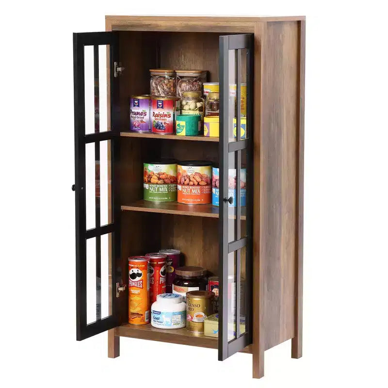 Armoire de rangement de ferme avec portes vitrées, Armoire de garde-manger haute
