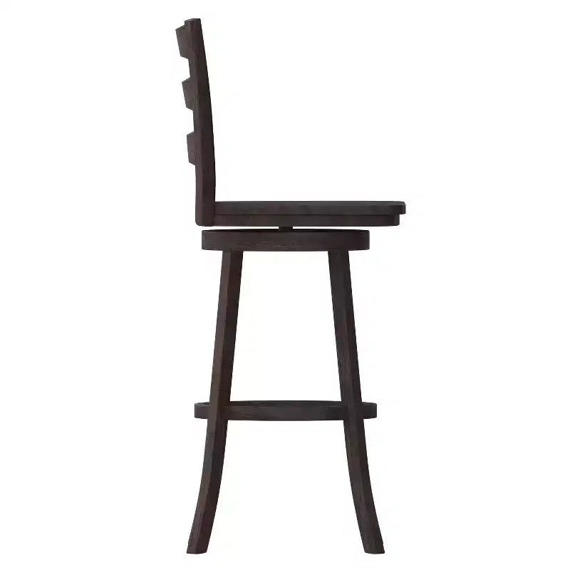 Tabouret de bar pivotant classique en bois à dossier échelle de qualité commerciale, hauteur bar
