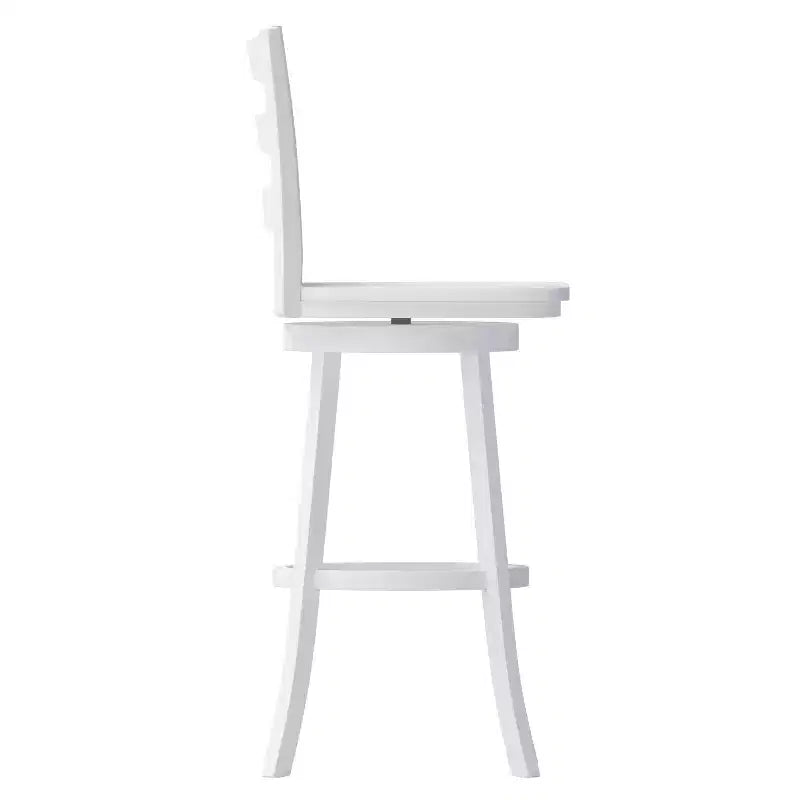 Tabouret de bar pivotant classique en bois à dossier échelle de qualité commerciale, hauteur bar