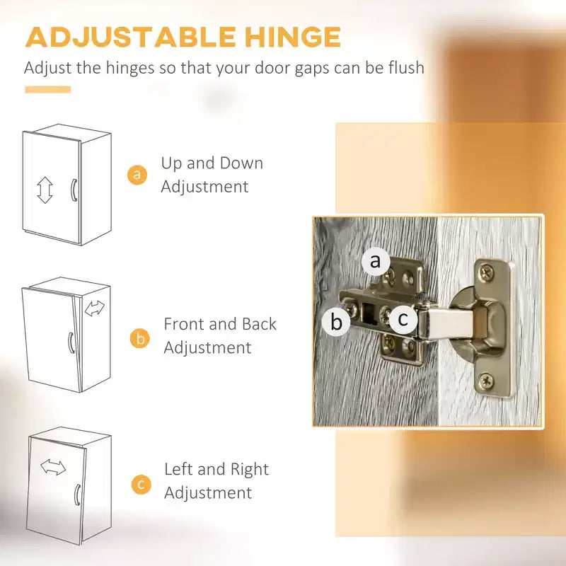 Buffet de cuisine avec huche, Armoire de rangement pour garde-manger avec 4 étagères, Tiroirs