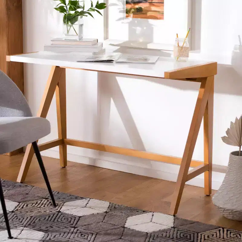 Bureau de style moderne avec un plateau blanc lisse