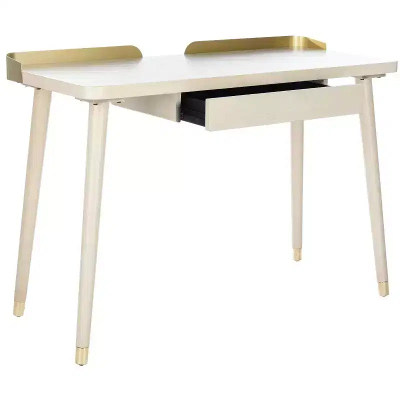 Bureau à un tiroir en noyer doré
