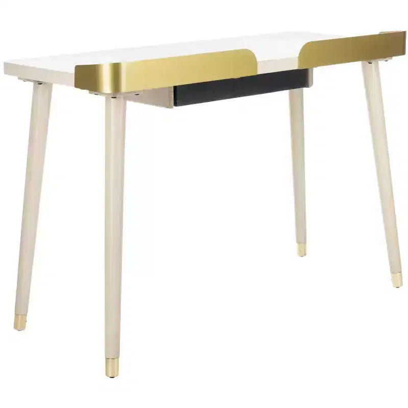 Bureau à un tiroir en noyer doré