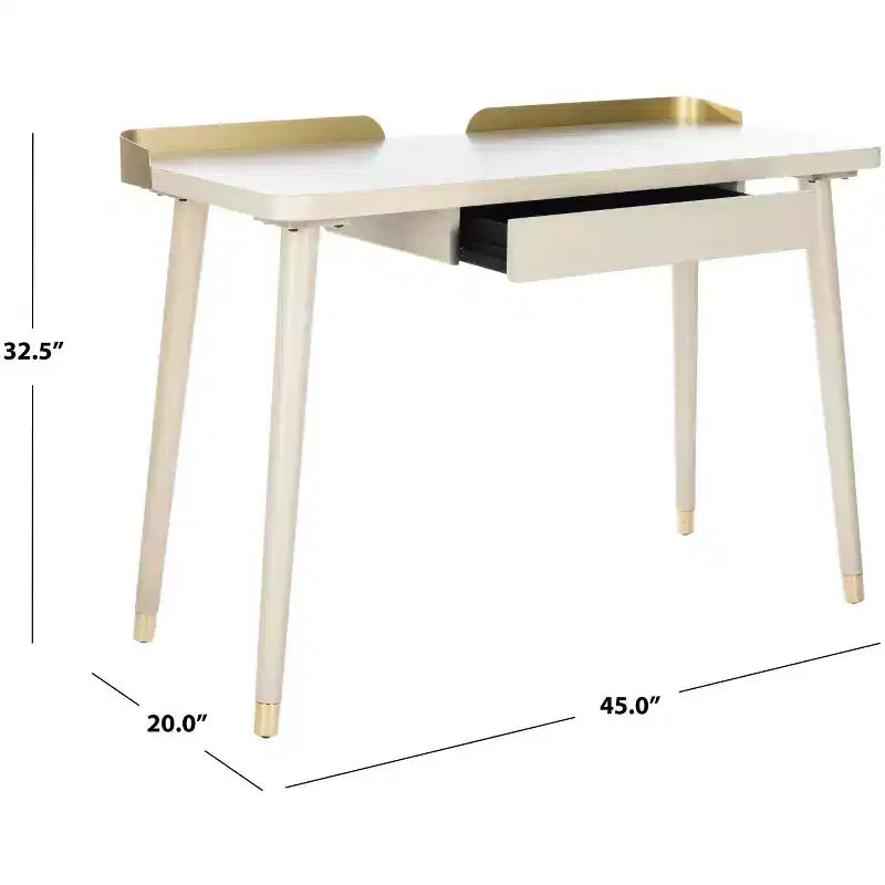 Bureau à un tiroir en noyer doré