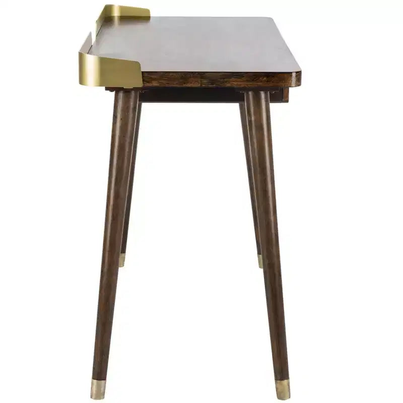 Bureau à un tiroir en noyer doré