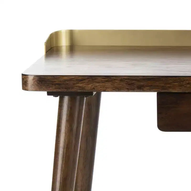 Bureau à un tiroir en noyer doré