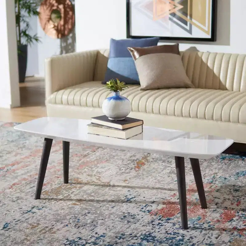 Table basse - Blanc/Brun foncé