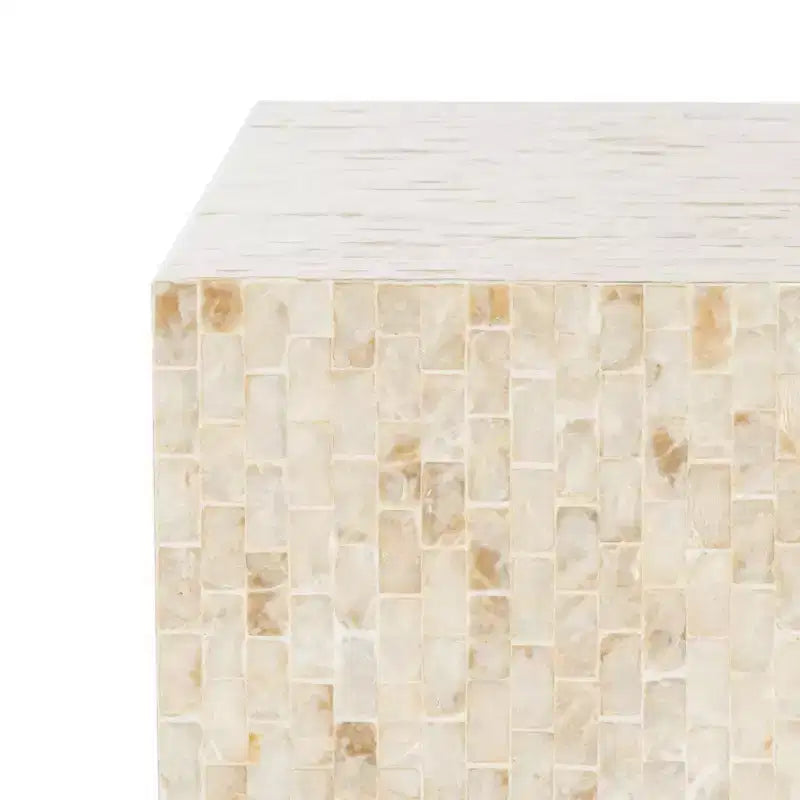 Table d'appoint Rect Mosaic Multicolore Beige/Or