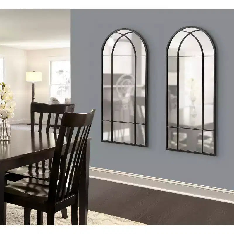 Miroir mural fenêtre en métal arche