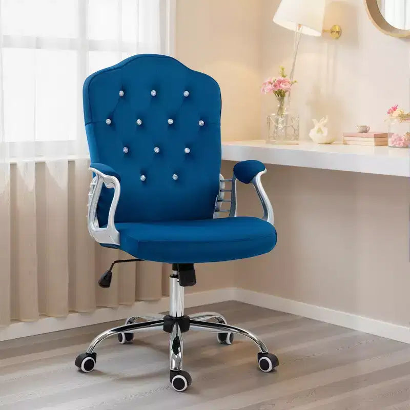 Chaise de bureau, Chaise d'ordinateur en velours, Chaise de bureau capitonnée