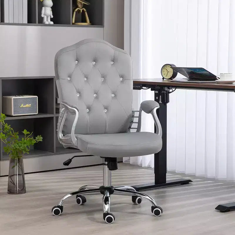 Chaise de bureau, Chaise d'ordinateur en velours, Chaise de bureau capitonnée