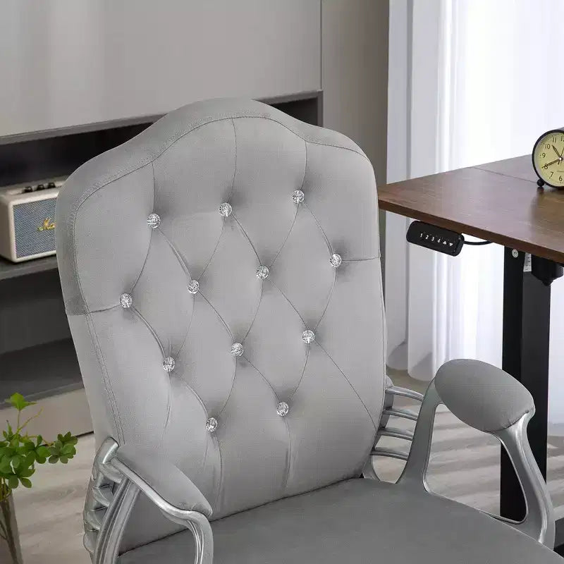 Chaise de bureau, Chaise d'ordinateur en velours, Chaise de bureau capitonnée