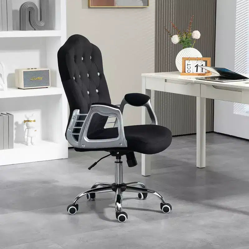 Chaise de bureau, Chaise d'ordinateur en velours, Chaise de bureau capitonnée