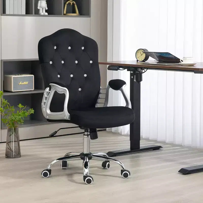 Chaise de bureau, Chaise d'ordinateur en velours, Chaise de bureau capitonnée