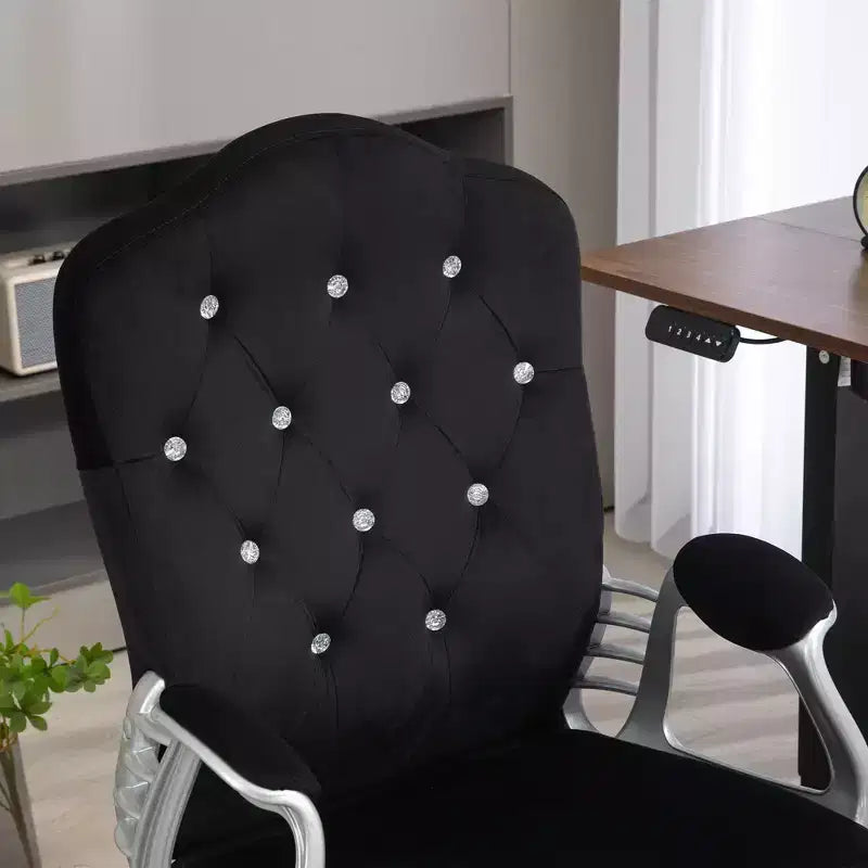 Chaise de bureau, Chaise d'ordinateur en velours, Chaise de bureau capitonnée