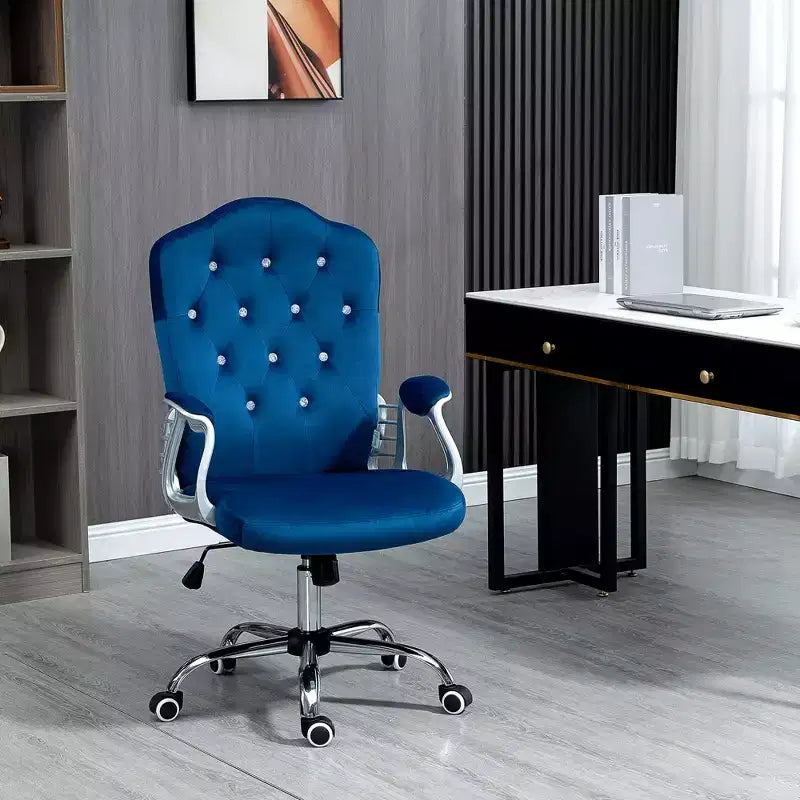 Chaise de bureau, Chaise d'ordinateur en velours, Chaise de bureau capitonnée