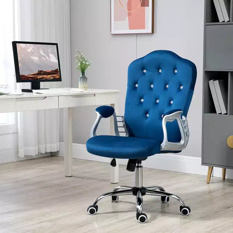 Chaise de bureau, Chaise d'ordinateur en velours, Chaise de bureau capitonnée