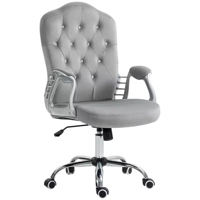 Chaise de bureau, Chaise d'ordinateur en velours, Chaise de bureau capitonnée