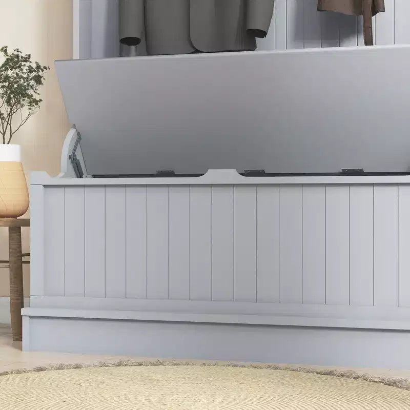 Banc de rangement avec porte-manteau