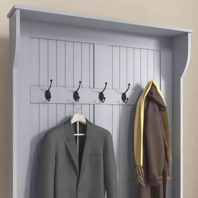 Banc de rangement avec porte-manteau