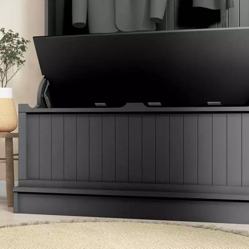Banc de rangement avec porte-manteau