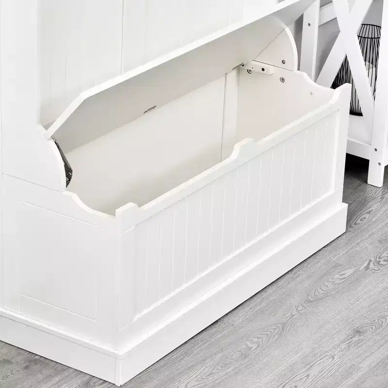 Banc de rangement avec porte-manteau