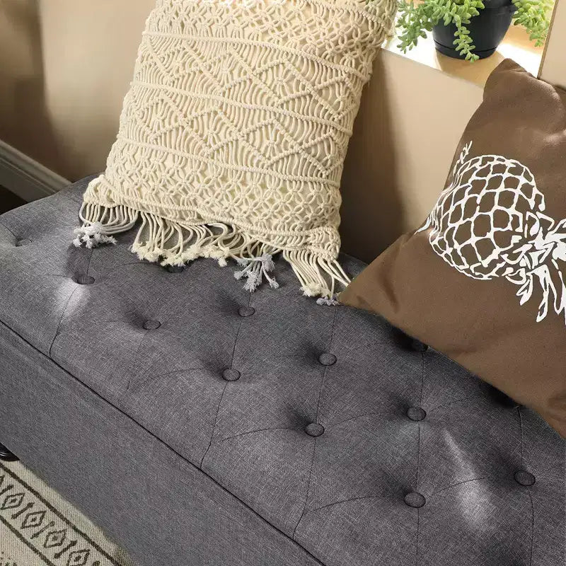 Banc Ottoman de Rangement Long, Tabouret de Bout de Lit avec Rangement, Charge Supportée