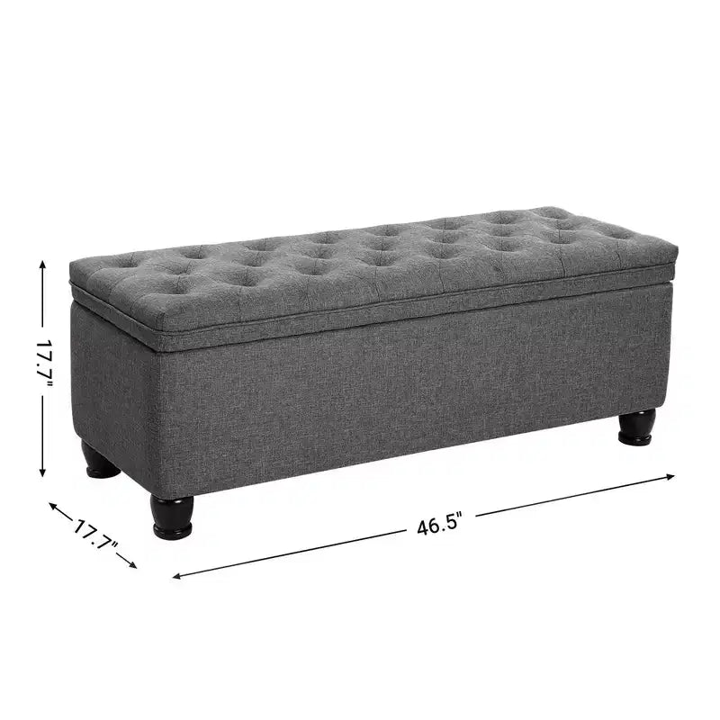 Banc Ottoman de Rangement Long, Tabouret de Bout de Lit avec Rangement, Charge Supportée